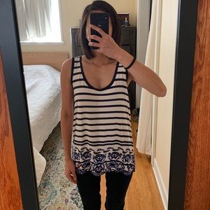 Desigual nautical printed loose fit tank top